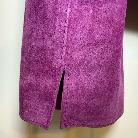 VINTAGE Jones New York Vibrant Purple Leather Suede Jacket PERFECT Size XL - Picture 6 of 11